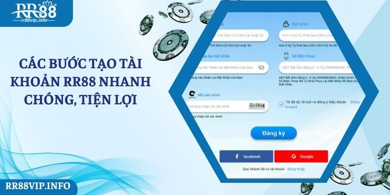 Các bước tạo tài khoản RR88 siêu đơn giản và nhanh chóng cho hội viên